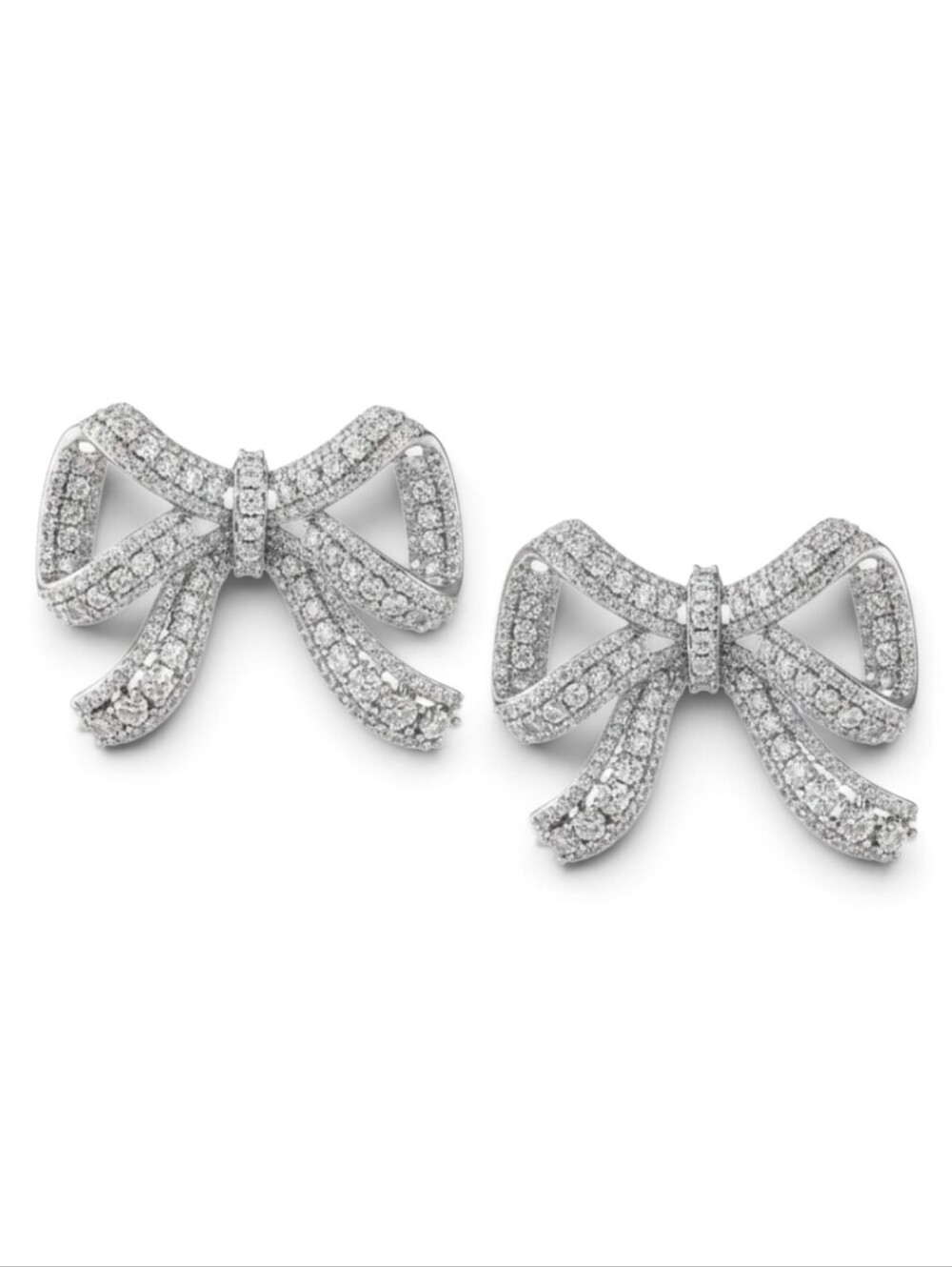 🤍▪️Camila Coelho▪️ Cubic Zirconia Brass crystals embellished Bow Earrings